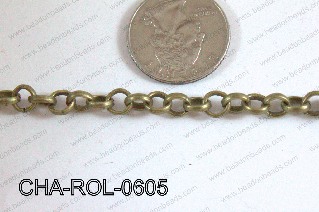 Rolo Chain Bronze 6mm CHA-ROL-0605