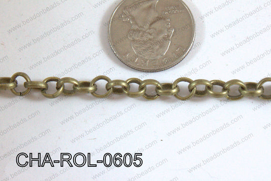 Rolo Chain Bronze 6mm CHA-ROL-0605