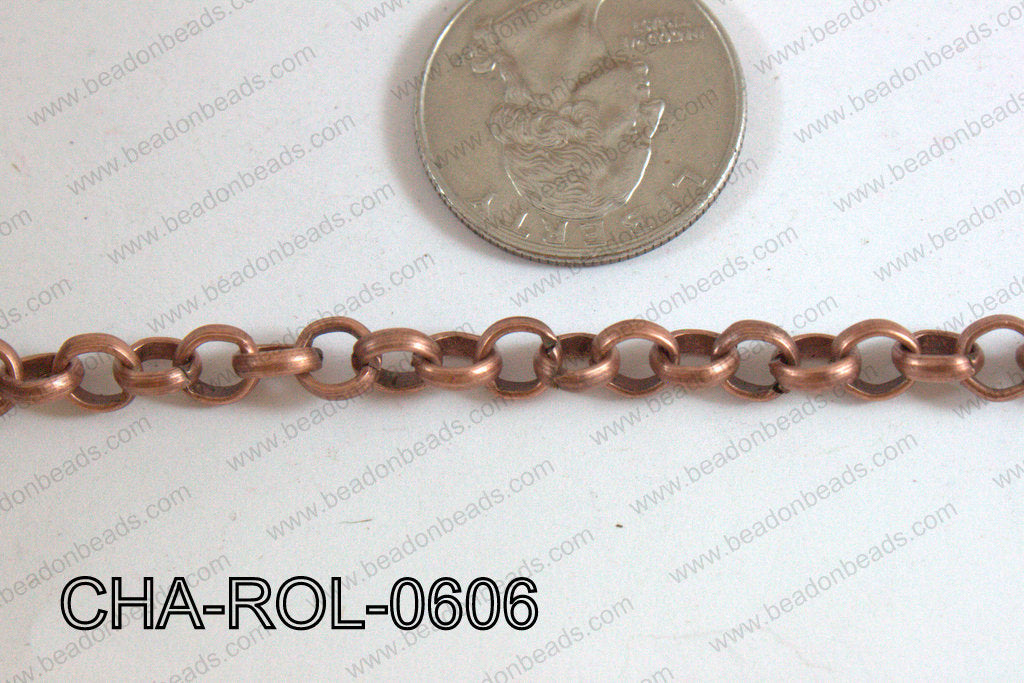 Rolo Chain Copper 6mm CHA-ROL-0606