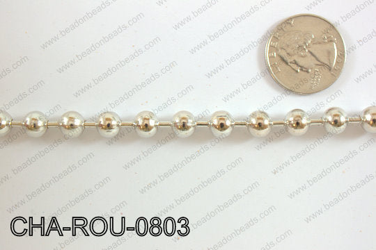 Ball Chain Round Dark Silver 8mm 16.4' CHA-ROU-0803