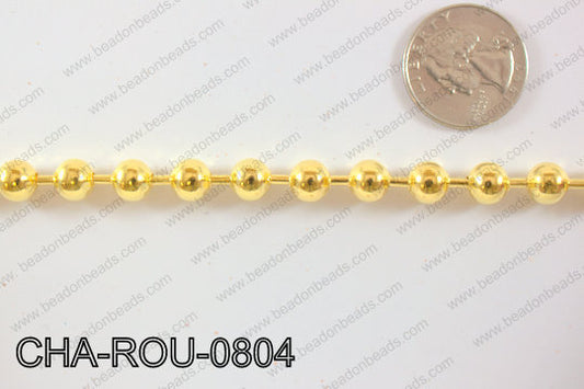Ball Chain Round Gold 8mm 16.4' CHA-ROU-0804