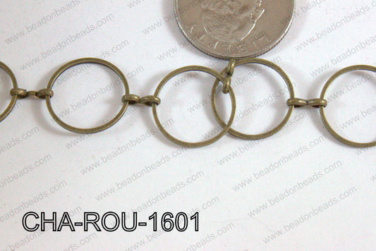 Thin Round Chain Bronze 16mm CHA-ROU-1601