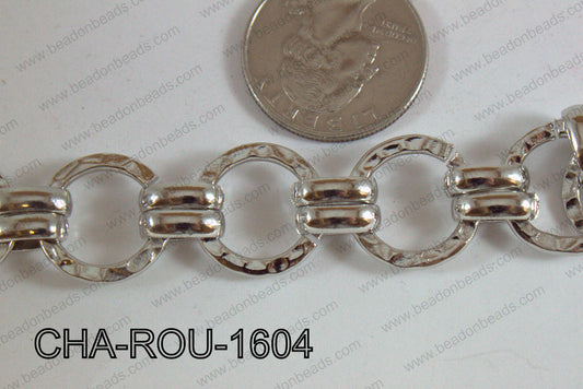 Decorative Round Chain Dark Silver 16mm CHA-ROU-1604