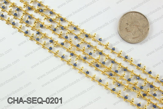 Seed bead dangle chain 2mm CHA-SEQ-0201