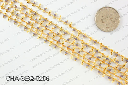 Seed bead dangle chain 2mm CHA-SEQ-0206