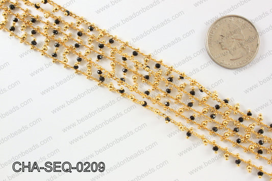 Seed bead dangle chain 2mm CHA-SEQ-0209