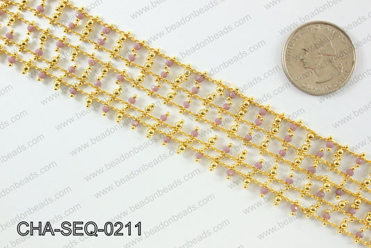 Seed bead dangle chain 2mm CHA-SEQ-0211