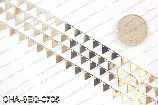 Dangle triangle sequin chain 6x7mm, silver CHA-SEQ-0705