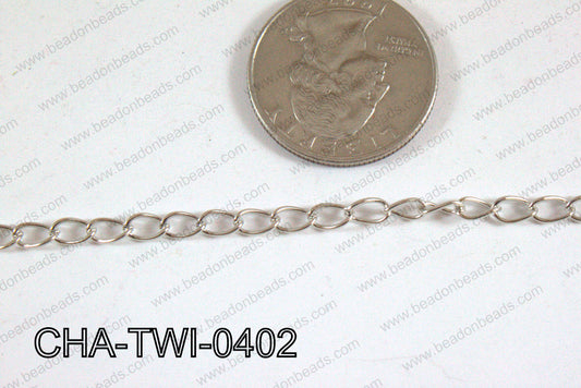 Twist Chain Dark Silver 5mm CHA-TWI-0402