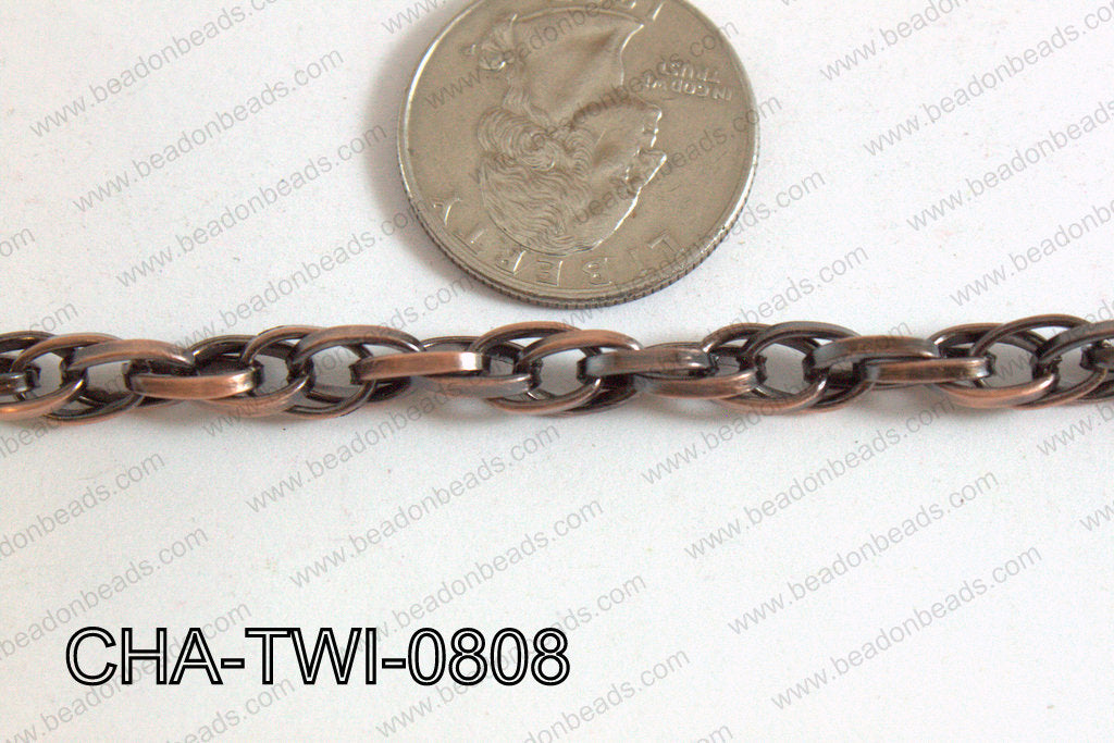 Twist Chain Antique Copper 8mm CHA-TWI-0808
