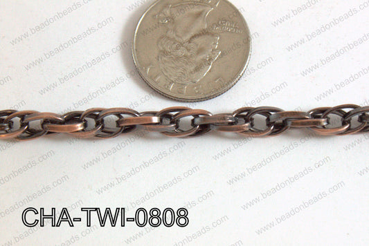 Twist Chain Antique Copper 8mm CHA-TWI-0808