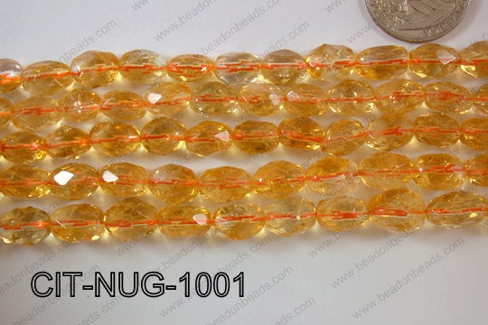 Citrine Nugget Faceted 10mm CIT-NUG-1001