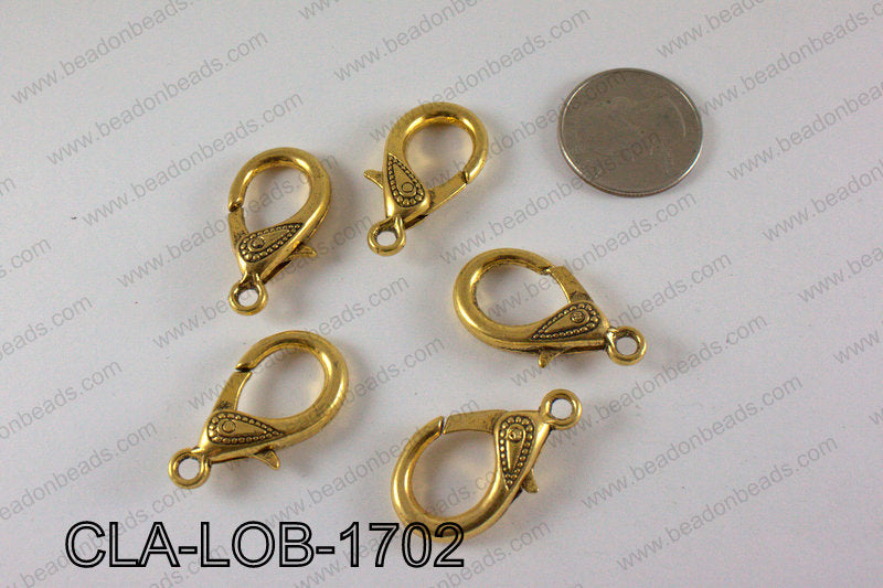 Lobster Clasp, Gold 17x31mm CLA-LOB-1702