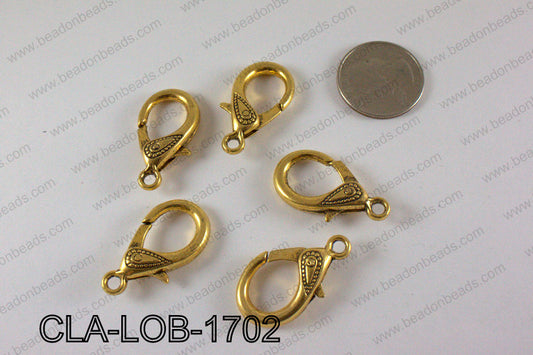 Lobster Clasp, Gold 17x31mm CLA-LOB-1702