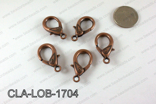 Lobster clasp, Copper 17x31mm CLA-LOB-1704