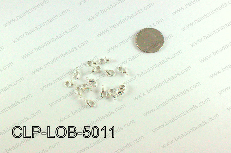 Lobster clasp 5x10mm, Light Silver CLP-LOB-5011