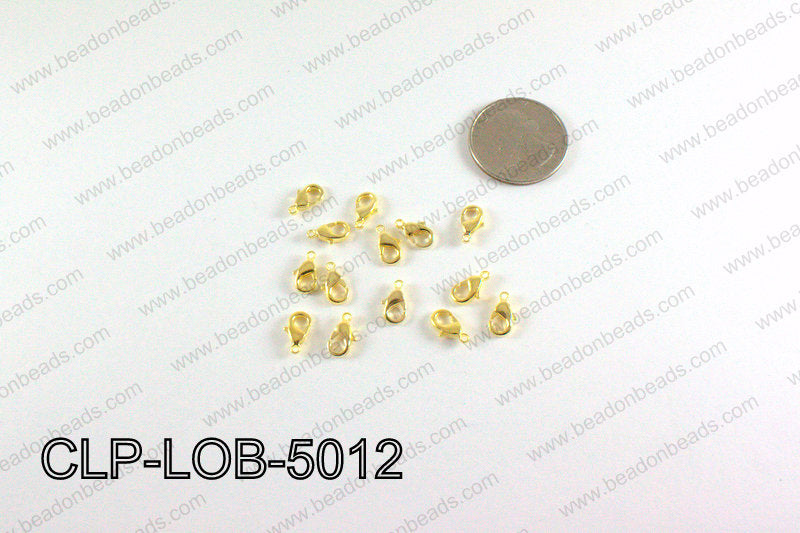 Lobster clasp 5x10mm, Gold CLP-LOB-5012