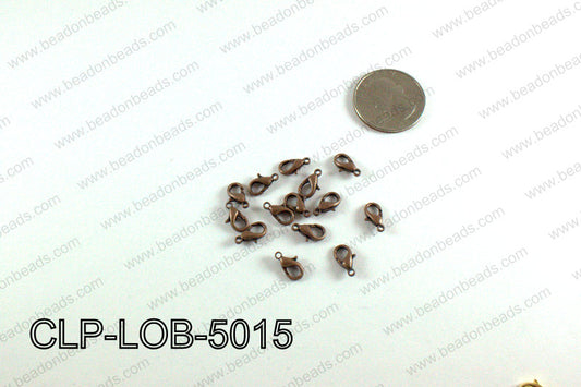 Lobster clasp 5x10mm, Copper CLP-LOB-5015