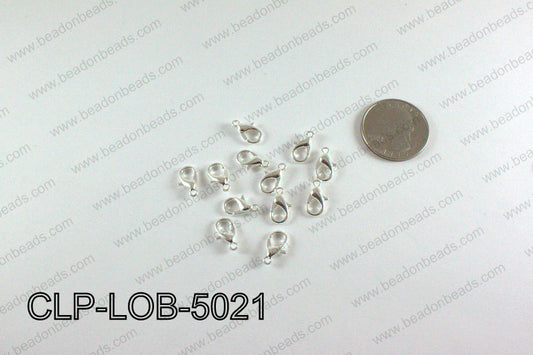 Lobster clasp 7x12mm, Light Silver CLP-LOB-5021