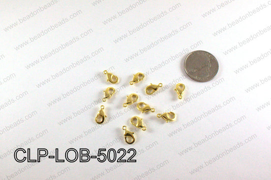 Lobster clasp 7x12mm, Gold CLP-LOB-5022