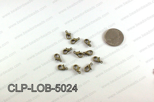 Lobster clasp 7x12mm, Brass CLP-LOB-5024