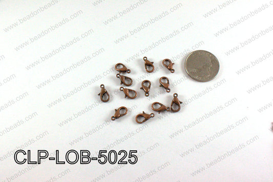 Lobster clasp 7x12mm, Copper CLP-LOB-5025