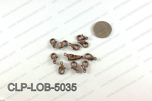 Lobster clasp 8x15mm, Copper CLP-LOB-5035