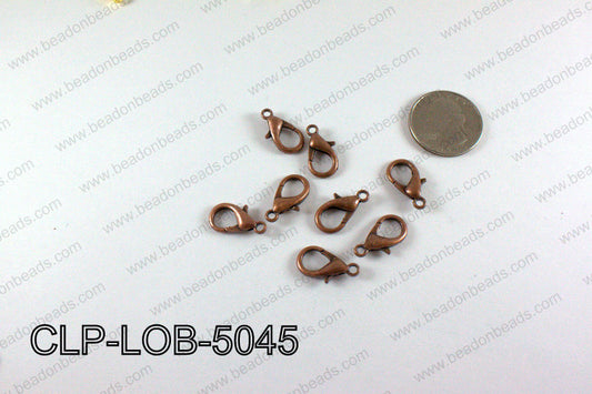 Lobster clasp 10x19mm, Copper CLP-LOB-5045