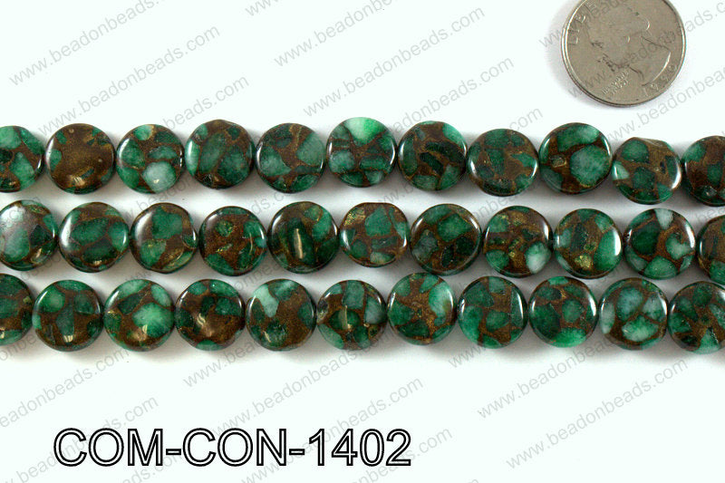 Composite Golden Quartz Coin 14mm COM-CON-1402