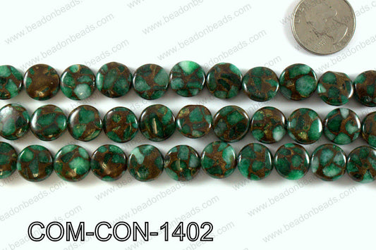 Composite Golden Quartz Coin 14mm COM-CON-1402