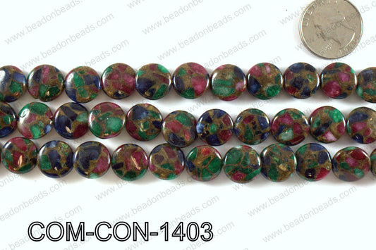 Composite Golden Quartz Coin 14mm COM-CON-1403