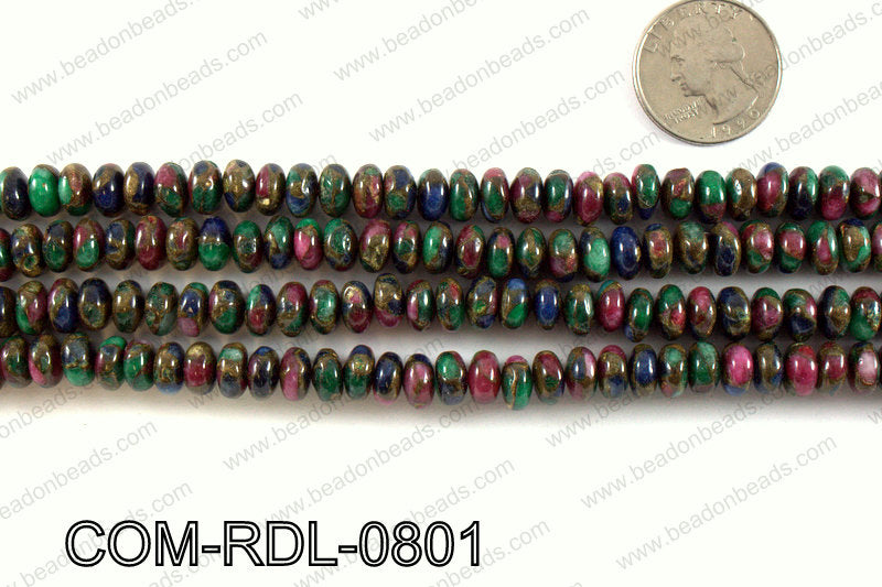 Composite Golden Quartz flat rondelles 8mm COM-RDL-0801