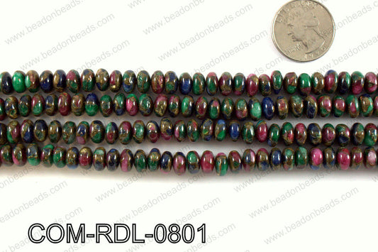 Composite Golden Quartz flat rondelles 8mm COM-RDL-0801