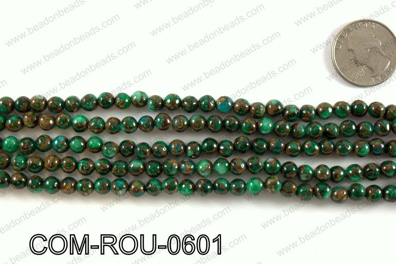 Composite Golden Quartz Round 6mm COM-ROU-0601