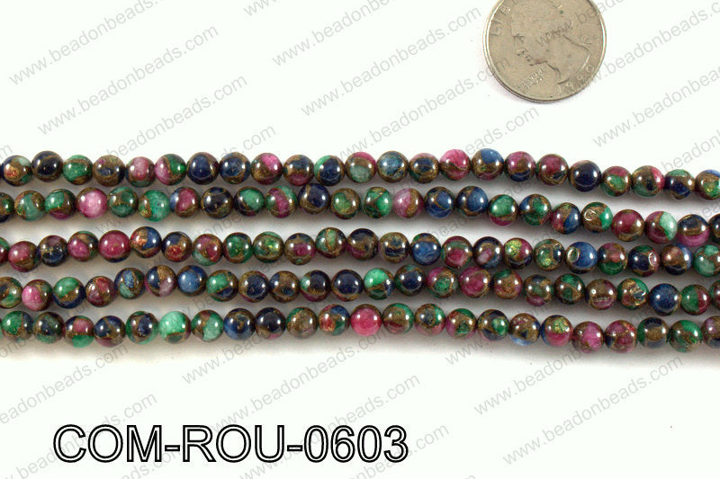 Composite Golden Quartz Round 6mm COM-ROU-0603