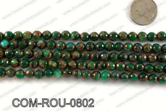 Composite Golden Quartz faceted round 8mm COM-ROU-0802
