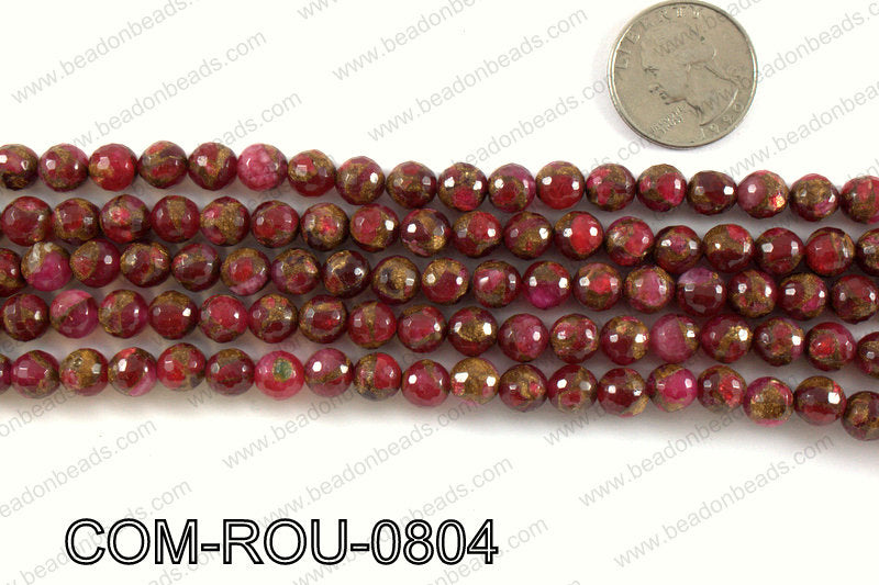 Composite Golden Quartz faceted round 8mm COM-ROU-0804