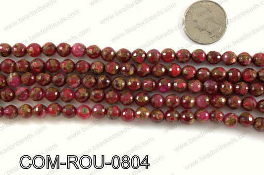 Composite Golden Quartz faceted round 8mm COM-ROU-0804