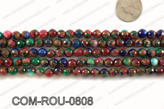 Composite Golden Quartz faceted round 8mm COM-ROU-0808
