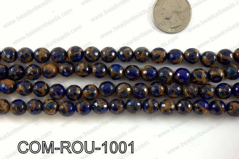 Composite Golden Quartz faceted round 10mm COM-ROU-1001
