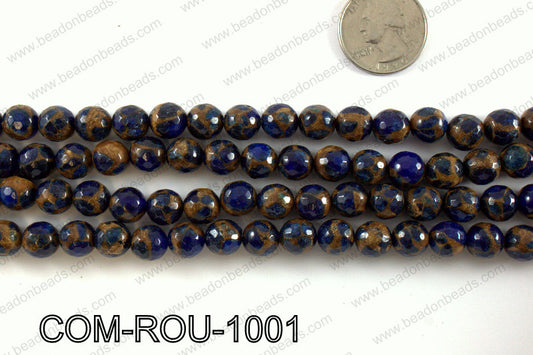 Composite Golden Quartz faceted round 10mm COM-ROU-1001