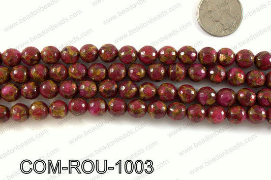Composite Golden Quartz faceted round 10mm COM-ROU-1003