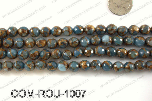 Composite Golden Quartz faceted round 10mm COM-ROU-1007