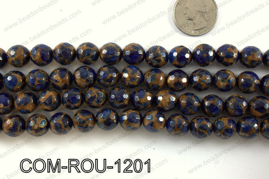 Composite Golden Quartz faceted round 12mm COM-ROU-1201