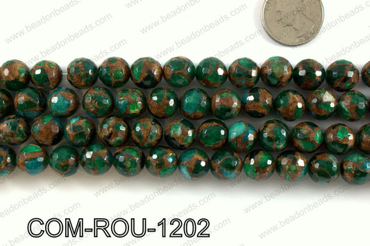 Composite Golden Quartz faceted round 12mm COM-ROU-1202