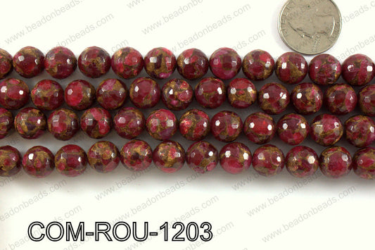 Composite Golden Quartz faceted round 12mm COM-ROU-1203