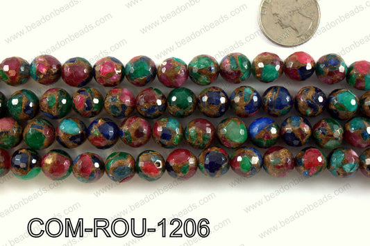Composite Golden Quartz faceted round 12mm COM-ROU-1206