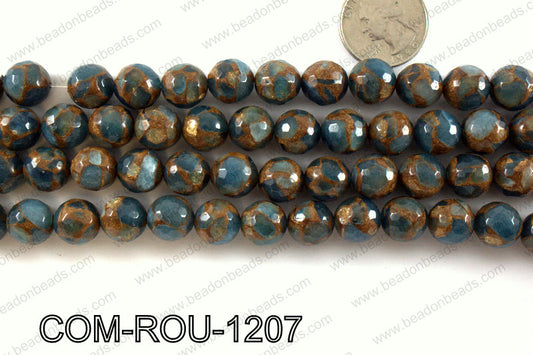 Composite Golden Quartz faceted round 12mm COM-ROU-1207