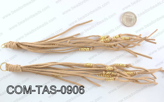 SUEDE LEATHER TASSELS COM-TAS-0906