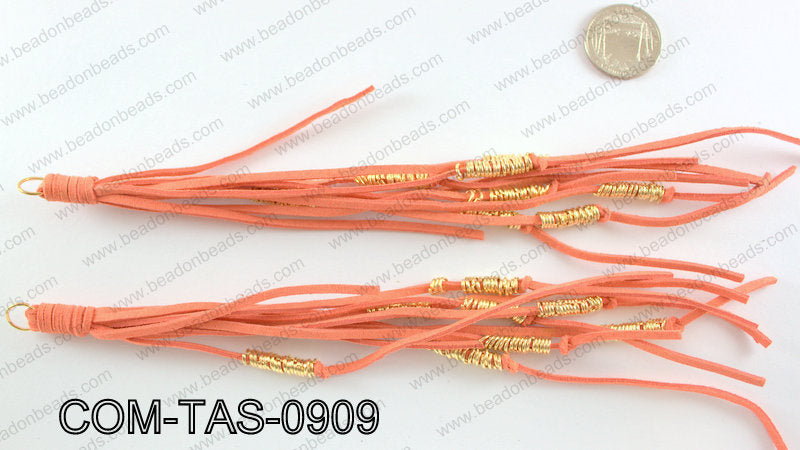 SUEDE LEATHER TASSELS COM-TAS-0909